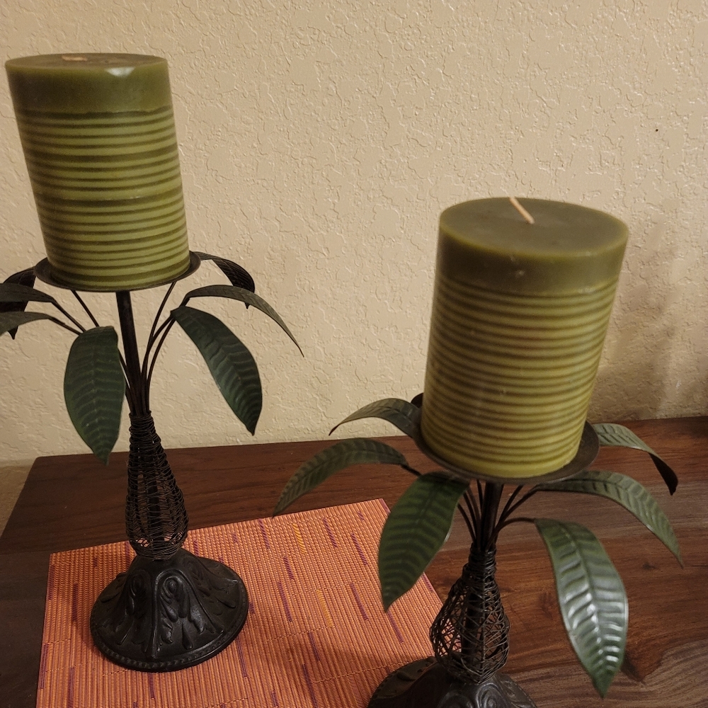 Palm tree candle holders